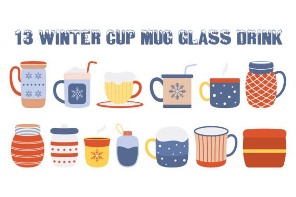 13 Winter Cup Mug Glass Drink Graphics