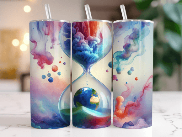 20oz Ethereal Time Tumbler Wrap Design: Graphics for Editorial Impact