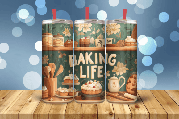 Baking Life 20oz Tumbler Wrap: Graphics for Warm, Handmade Tumbler Wraps