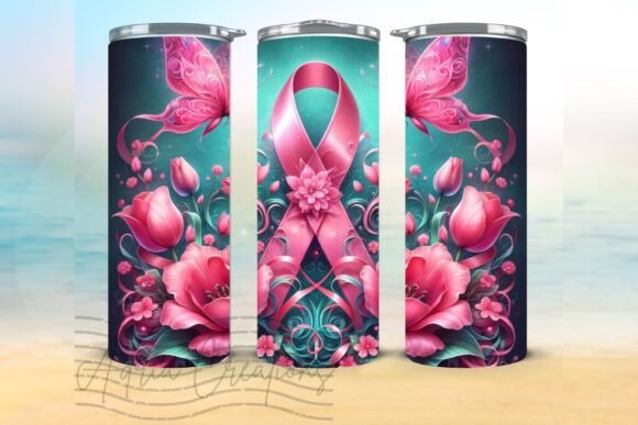 Breast Cancer Awareness Tumbler Wraps: Graphics for Impact