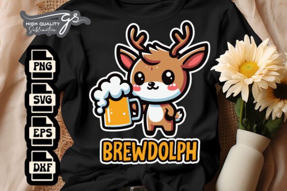 Brewdolph Funny Xmas Reindeer SVG: Graphics & Crafts Asset Review