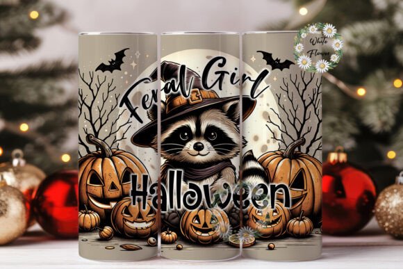 Feral Girl Halloween Raccoon Witch Graphics