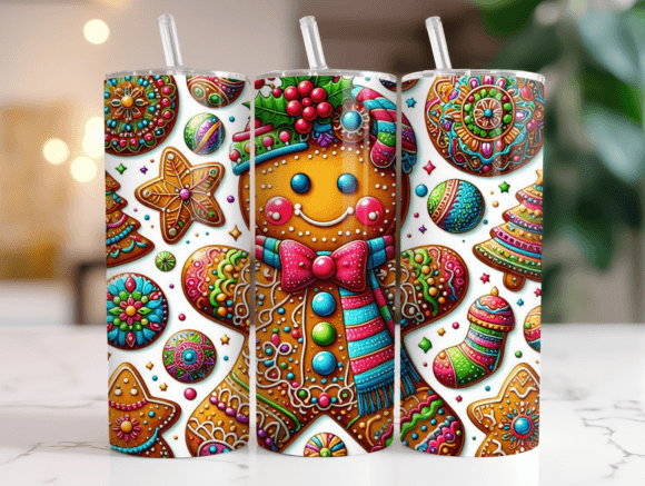 Gingerbread Man 20oz Tumbler Wrap Graphics