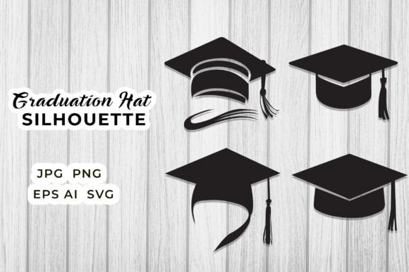 Graduation Hat Vector Silhouette: Graphics & Illustrations for Local Branding
