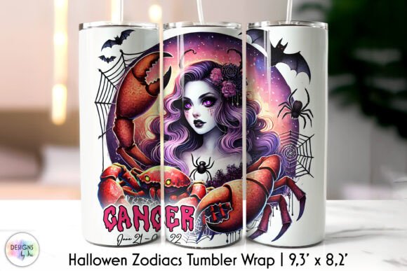 Halloween Cancer Zodiac Tumbler Graphics