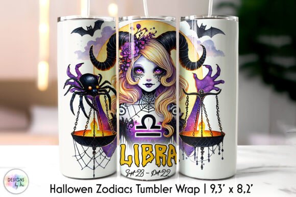 Halloween Libra Zodiac Sign Tumbler Wrap Graphics