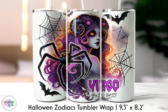 Halloween Virgo Zodiac Sign Tumbler Wrap Graphics