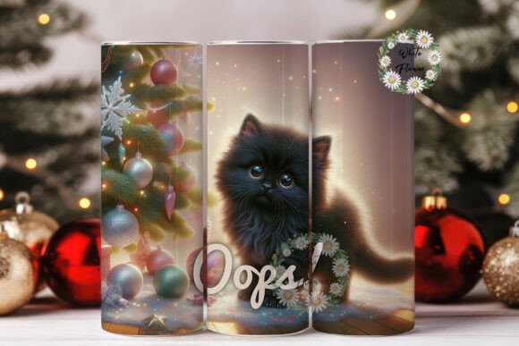 Meowy Christmas Graphics for Tumbler Wraps