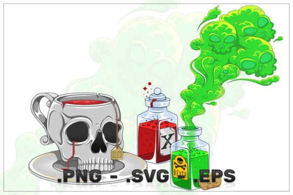 Skull Shaped Drink Mug Graphics & Illustrations
