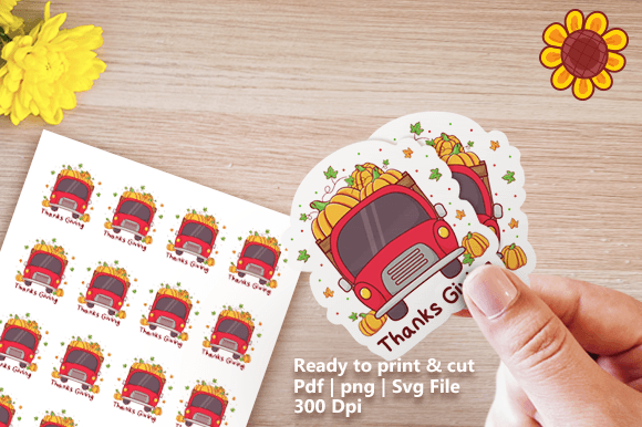 Thanks Giving Truck Printable Cricut: Graphics & Illustrations
