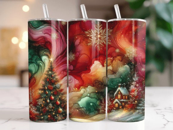 Vibrant Ink Christmas Tumbler Wraps Graphics