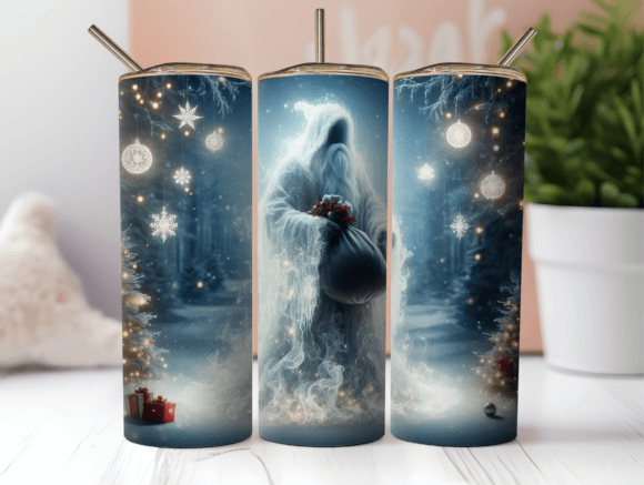 X-Mas Santa Claus 20oz Tumbler Wrap PNG Graphics